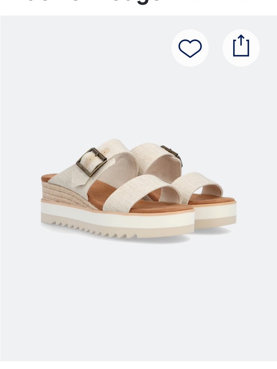 Toms Shoes - TOMS Cream Two-Strap Buckle Slide Sandal